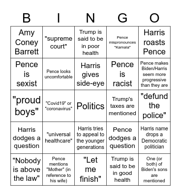 Hopefully this will be less painful? Bingo Card