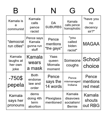 debate bingo Card