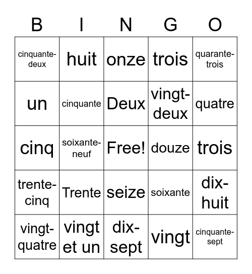French Bingo - Yilver Aguilera Bingo Card