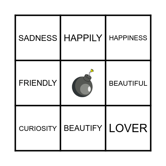 WORD FORMATION Bingo Card