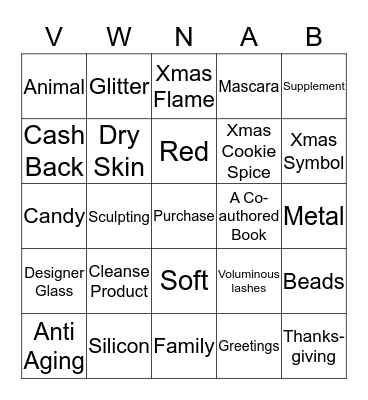 Abby VWN  Name the Product Bingo Card