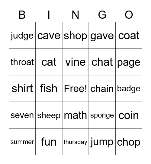 C.B. Bingo Card