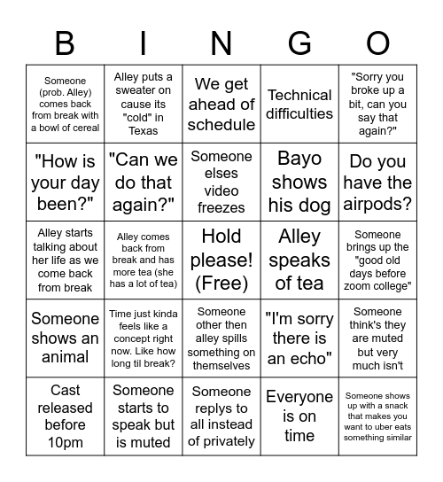 Twilight Tech Bingo Day 3 Bingo Card