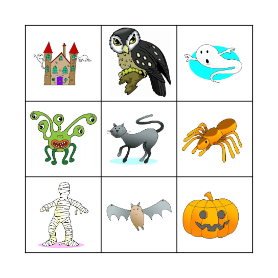 Halloween Bingo Card