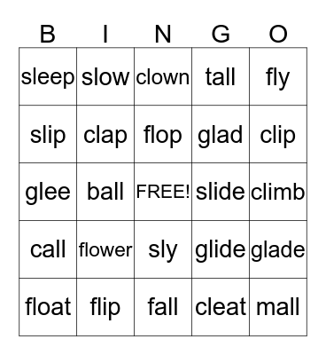 l blends Bingo Card