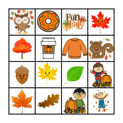 Fall Bingo Card