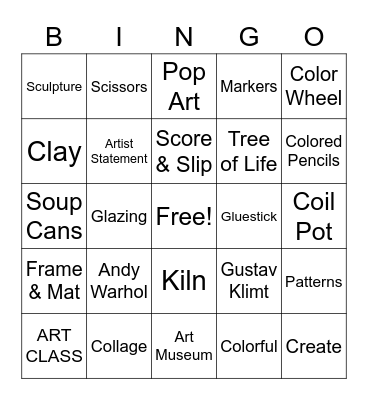 Art Bingo! Bingo Card