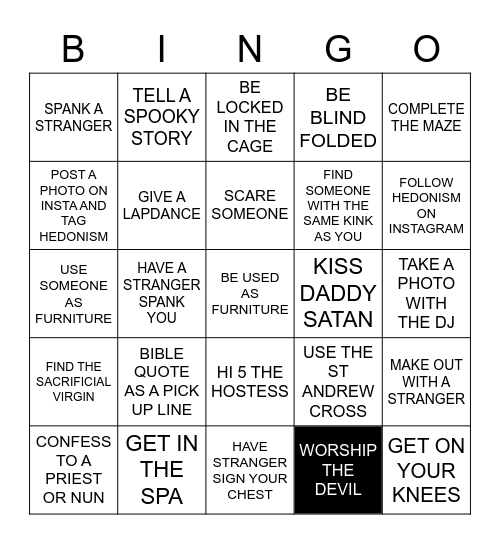 WELCOME TO THE OCCULT Bingo Card