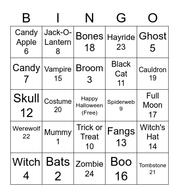 🎃🎃Happy Halloween!🎃🎃 Bingo Card