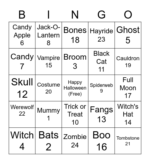🎃🎃Happy Halloween!🎃🎃 Bingo Card