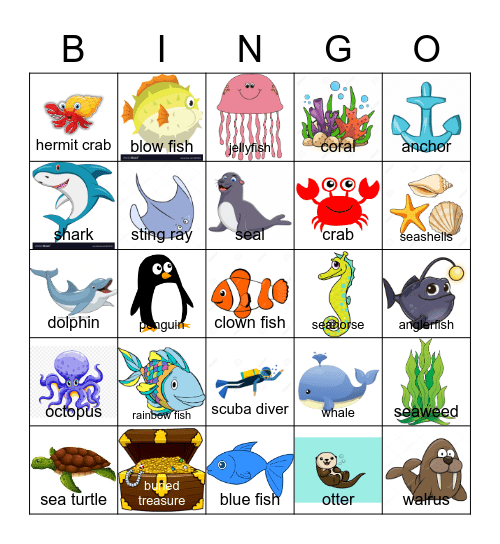 OCEAN BINGO! Bingo Card