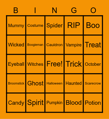 HALLOWEEN Bingo Card