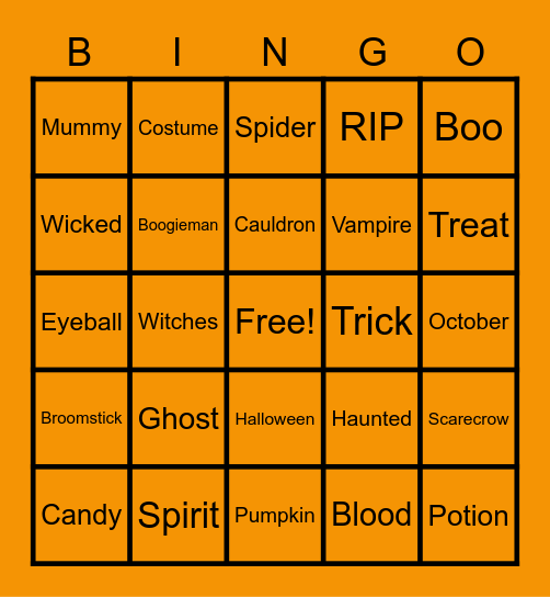 HALLOWEEN Bingo Card