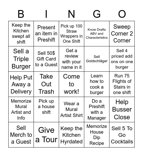 LSA Bingo Card