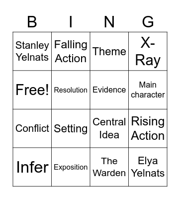 ELA Review Bingo Card