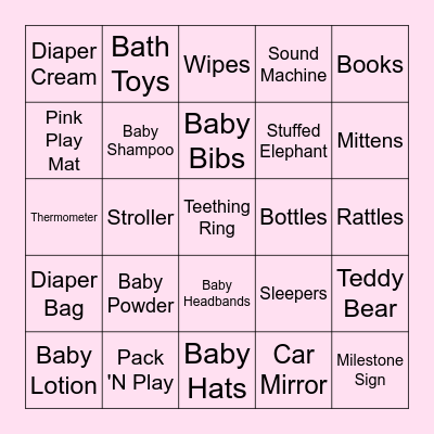 Baby Bingo Card