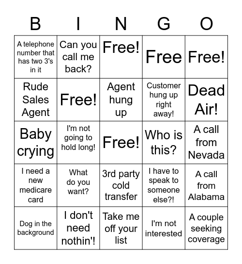 Inbound Bingo Card