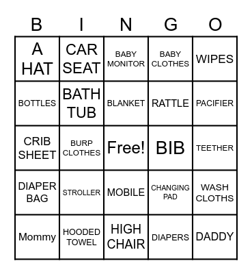 It's a Boy Bingo Card