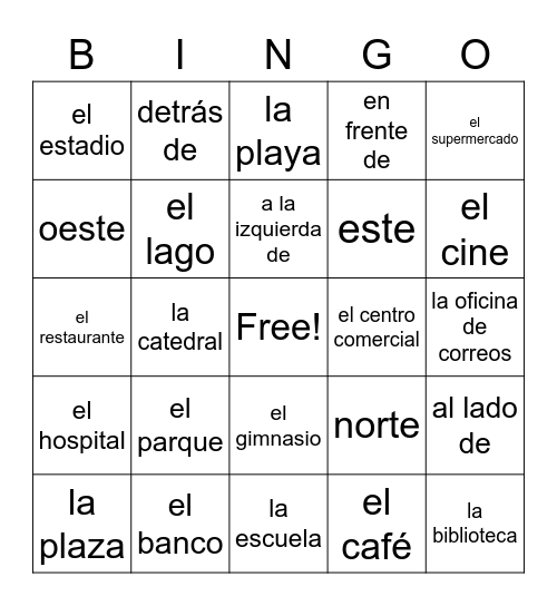 Lesson 1 and 2 Review Bingo Card