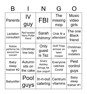 Tripp 30th Birthday Party Bingo Card