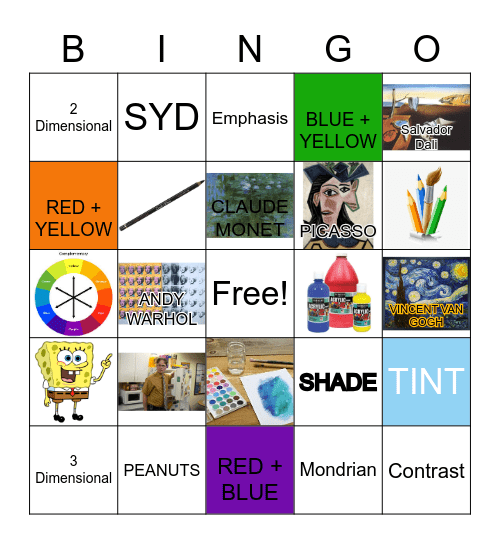 Art Bingo Card