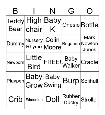 Mothercare Monday Motivation! Bingo Card