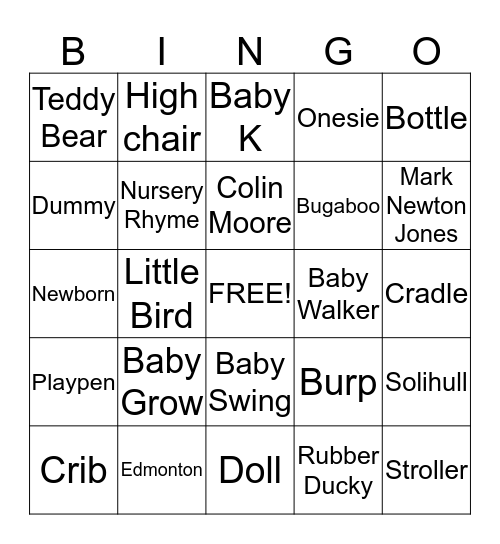 Mothercare Monday Motivation! Bingo Card