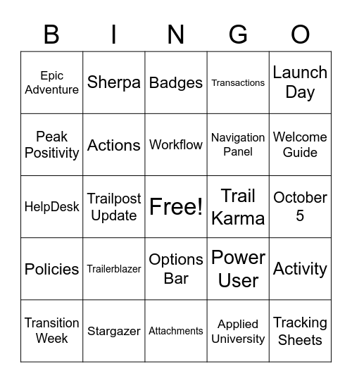 Epic Buzzword Bingo Card