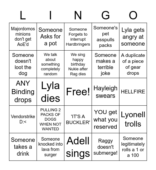 MC Fun :) Bingo Card