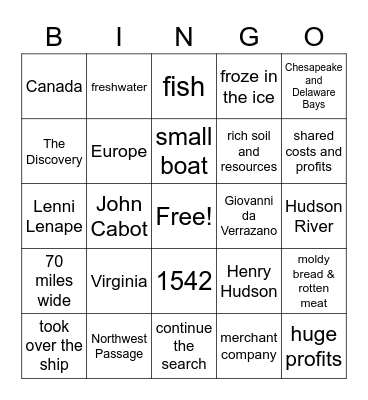 Lesson 5 Bingo Card