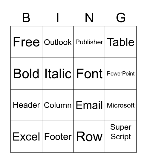 Business Apps Bingo Card