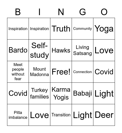 The Truth of Now Bingo Card