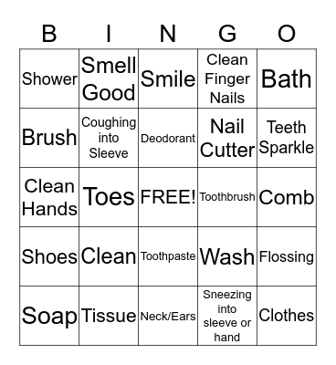 Personel Hygiene Issues Bingo Card