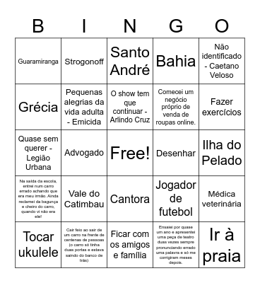 Bingo Humano - Trainees 2020 Bingo Card