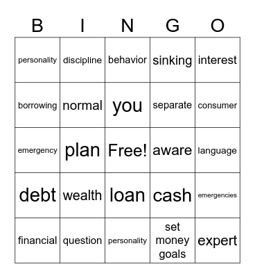 Financial Planning Bingo Card