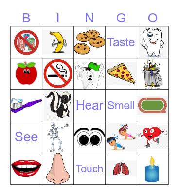 Sensory Bingo Card