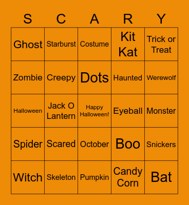 Halloween Bingo Card