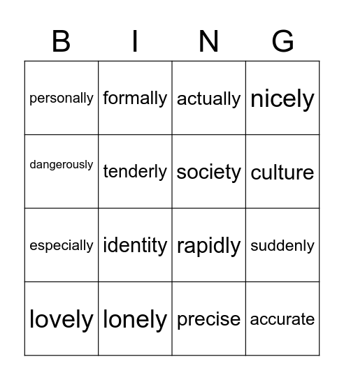 WEEK 2 SPELLING TERM 4 Bingo Card