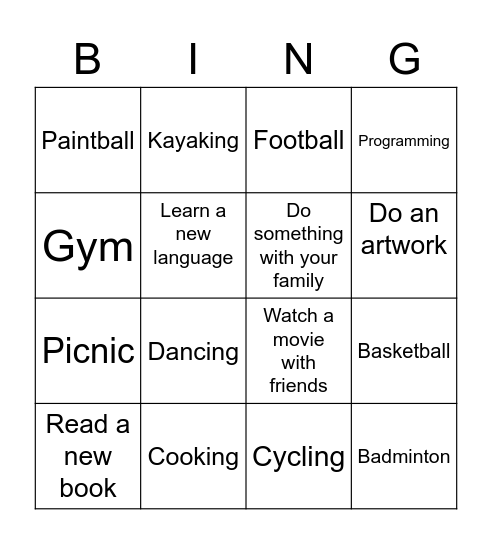 Living a gaming addiction free life! What have you done during your holidays? Tag us @curb_it!Untitled Bingo Card