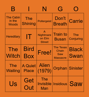 Halloween Bingo Card