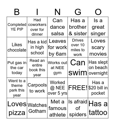 Infrastructure Programs 2014 EOY Bingo Card