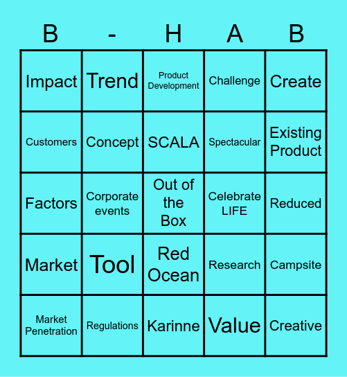 Big Hairy Audacious BINGO Card