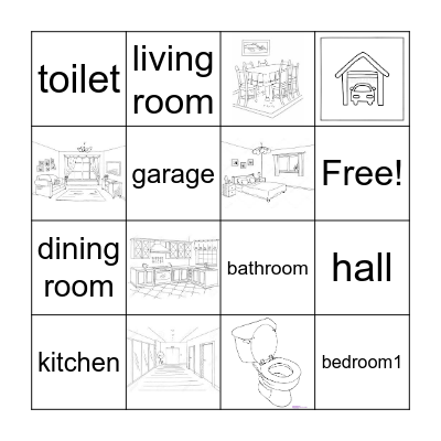 Rooms in the house Bingo Card