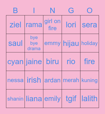 cala’s bingo! Bingo Card