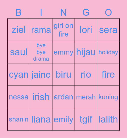 cala’s bingo! Bingo Card
