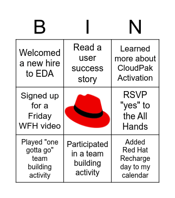 October EDA Connector Bingo Card