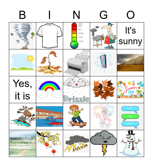 WEATHER Bingo Card