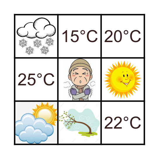 Quel temps fait-il? Bingo Card