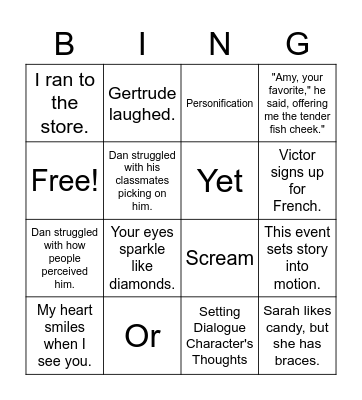 ELA BINGO Card