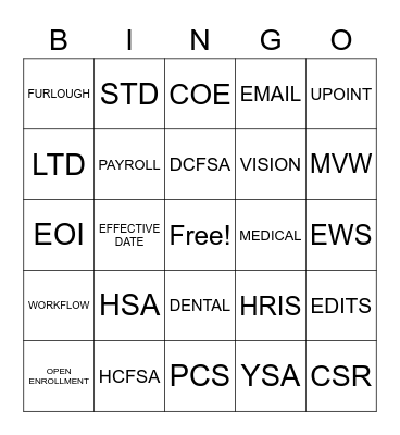 MVW Bingo Card